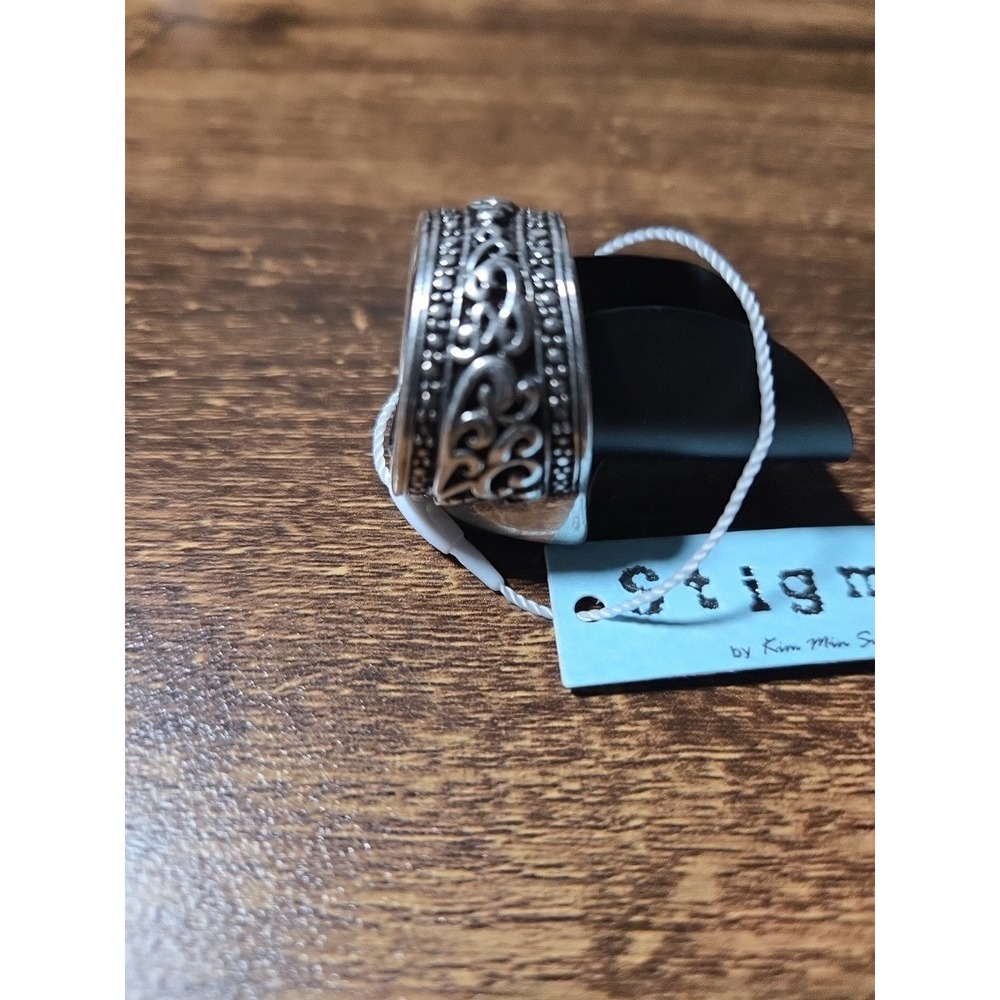 Stimga Mens Shield Cross-Ring - Vintage Silver Tone Gothic Biker Style 9 - Picture 4 of 5